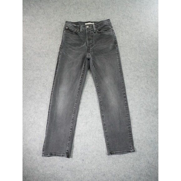 Levi's Denim - Levis Jeans Womens 27 Fits 25x24.5 Wedgie‎ Straight Denim Stretch Mid Rise Black